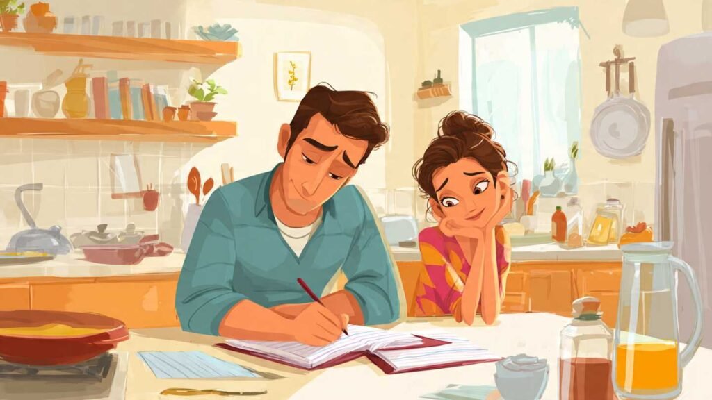 indian_husband_study_on_table_and_wife