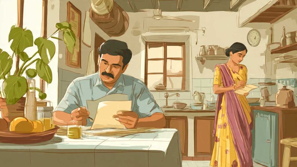 indian_husband_study_on_table_and_wife