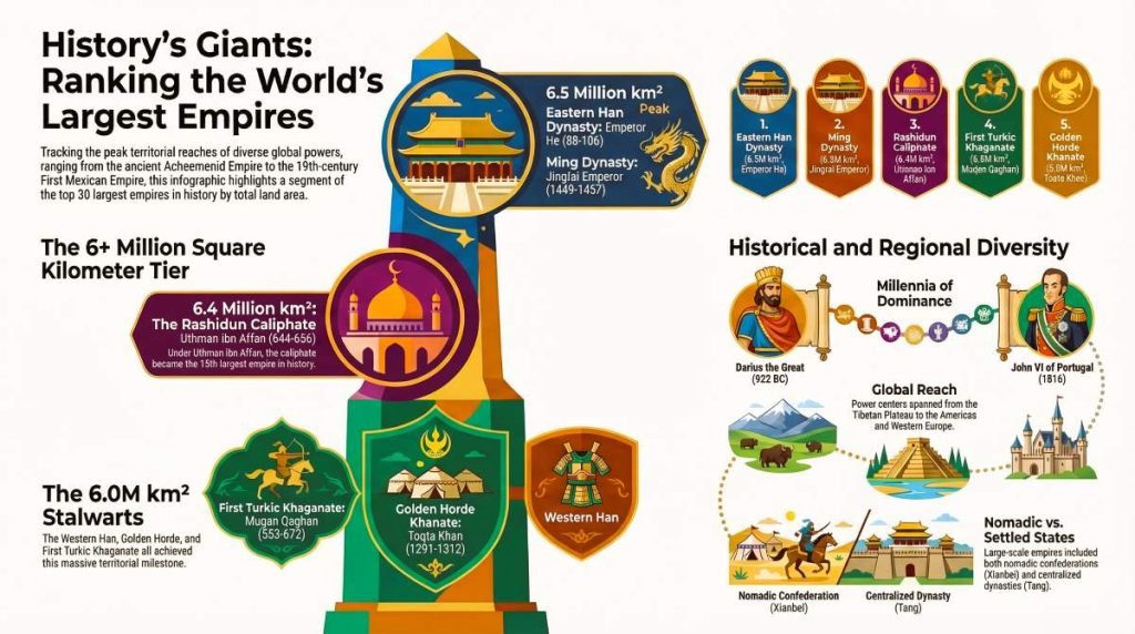 Top-30-Largest-Empires-in-History-by-Land-Area-infographic